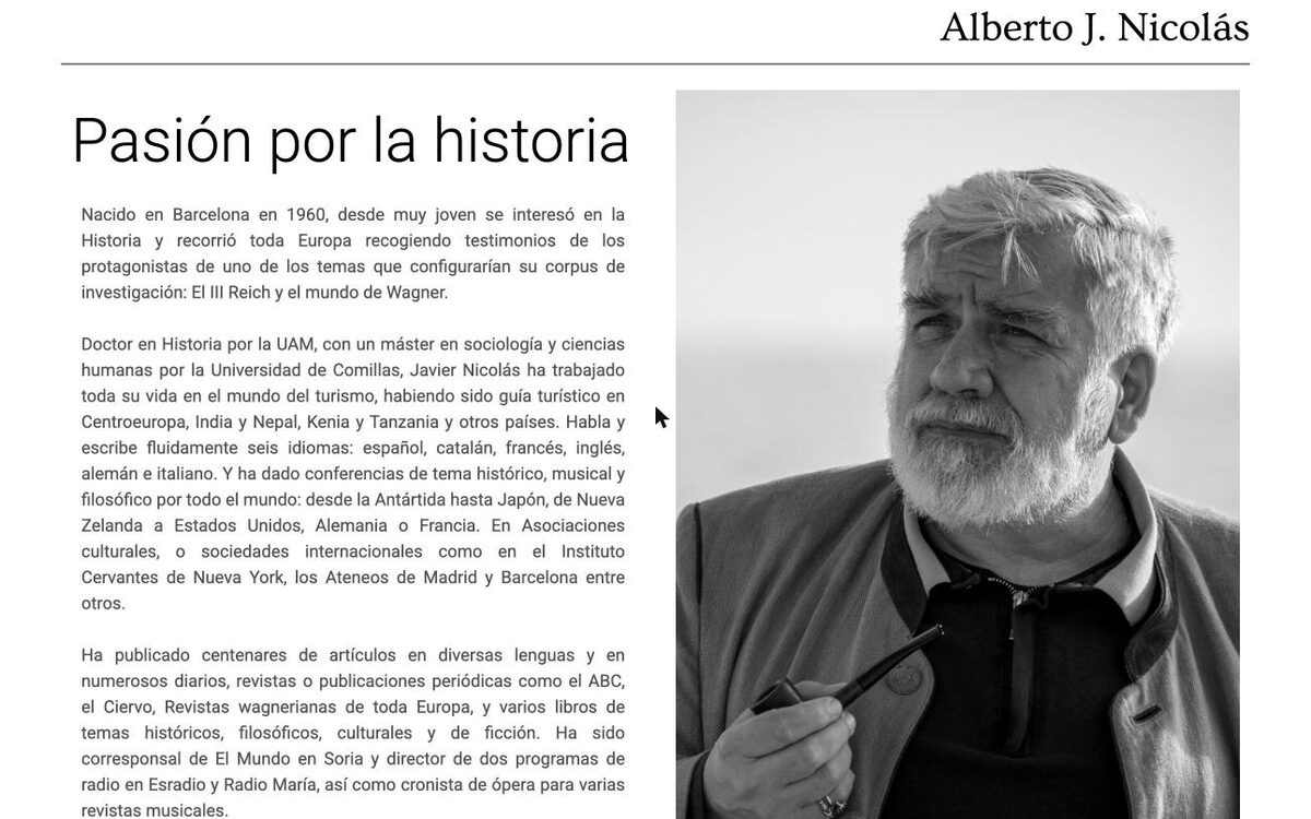 Sección «Pasión por la historia» de la web de Javier Nicolás