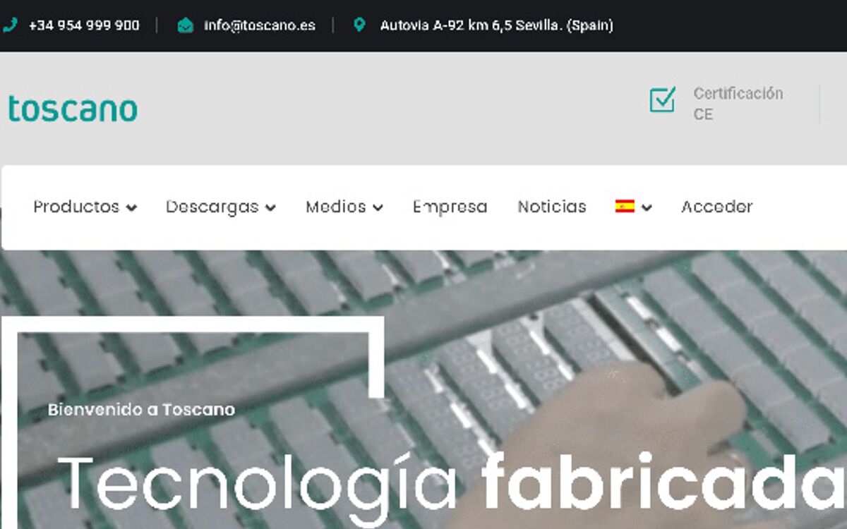 Captura del sitio Toscano